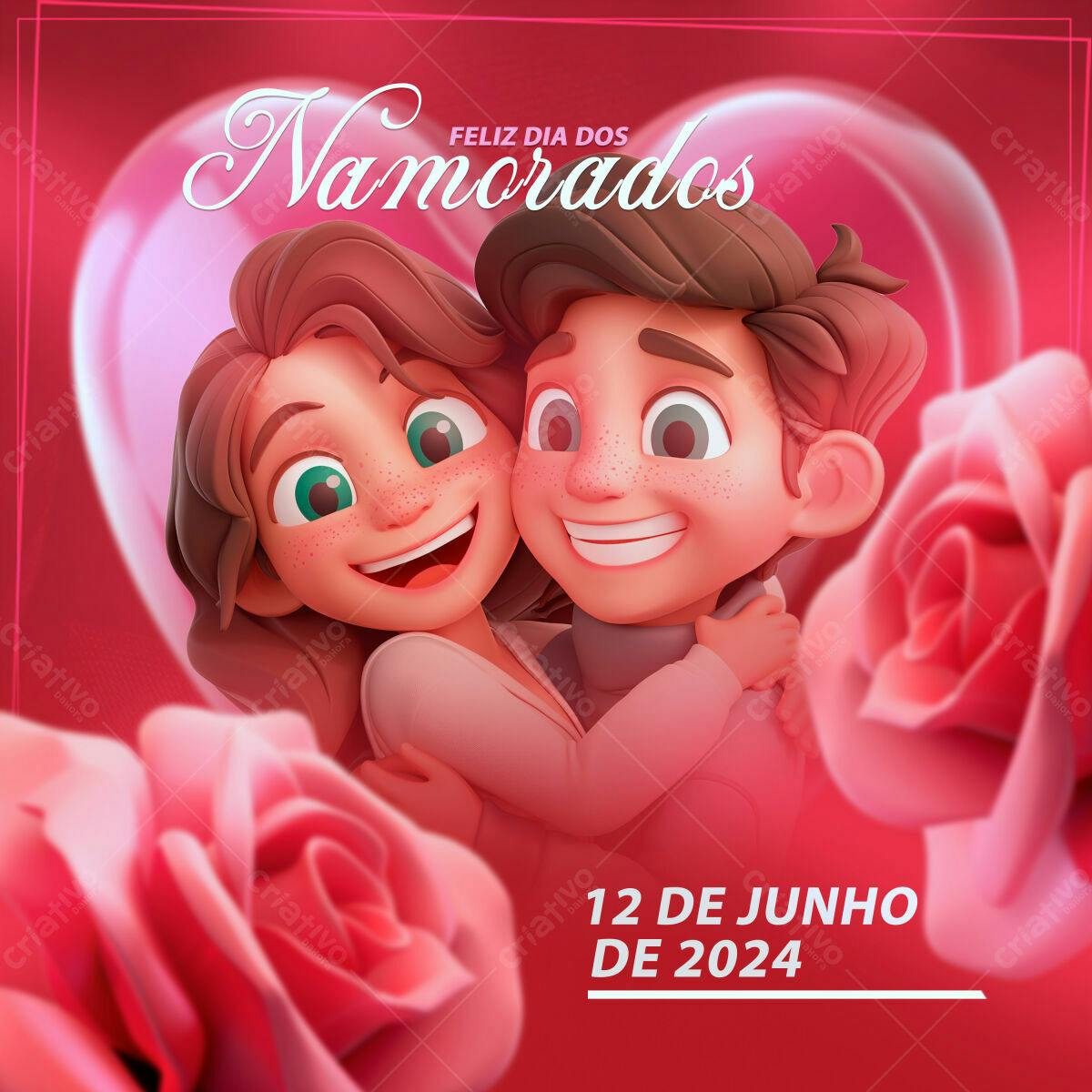 Post para Dia dos Namorados PSD Editável
