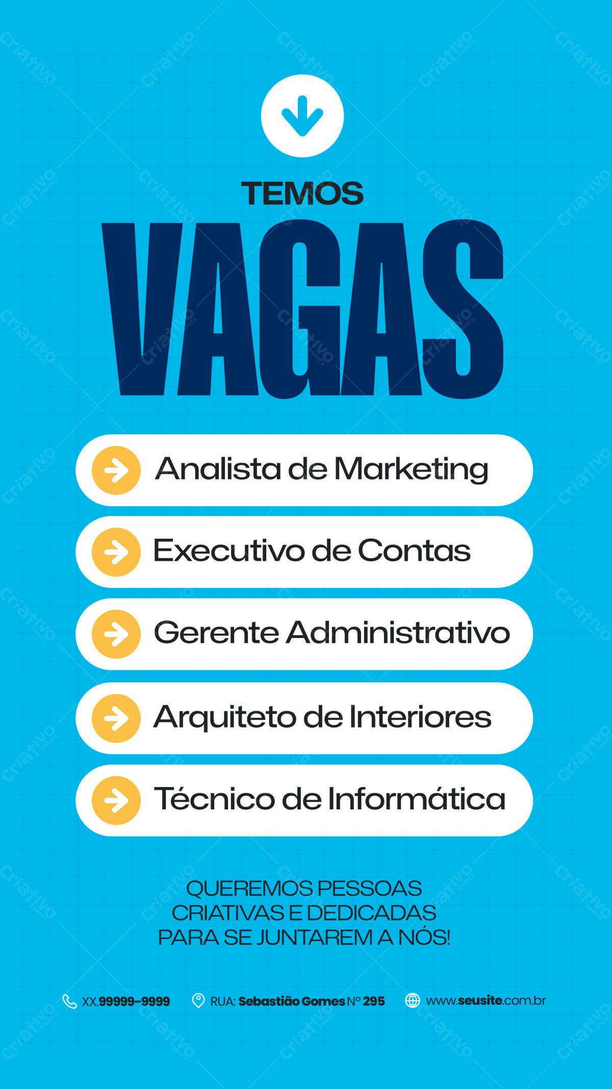Flyer de Vagas de Emprego PSD Editável