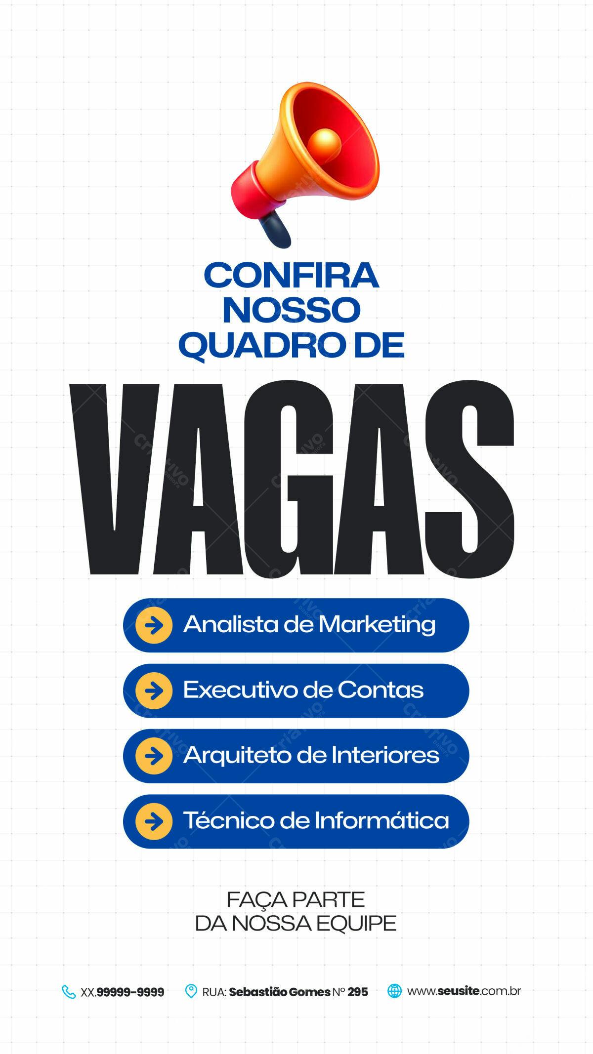 Flyer Vagas de Emprego PSD Editável