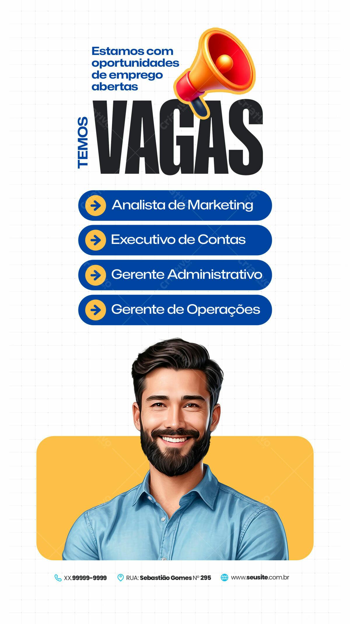 Flyer Vagas de Emprego PSD Editável