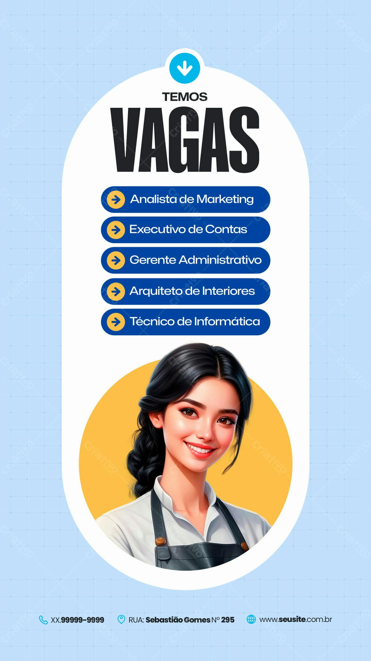Flyer de Vagas de Emprego PSD Editável