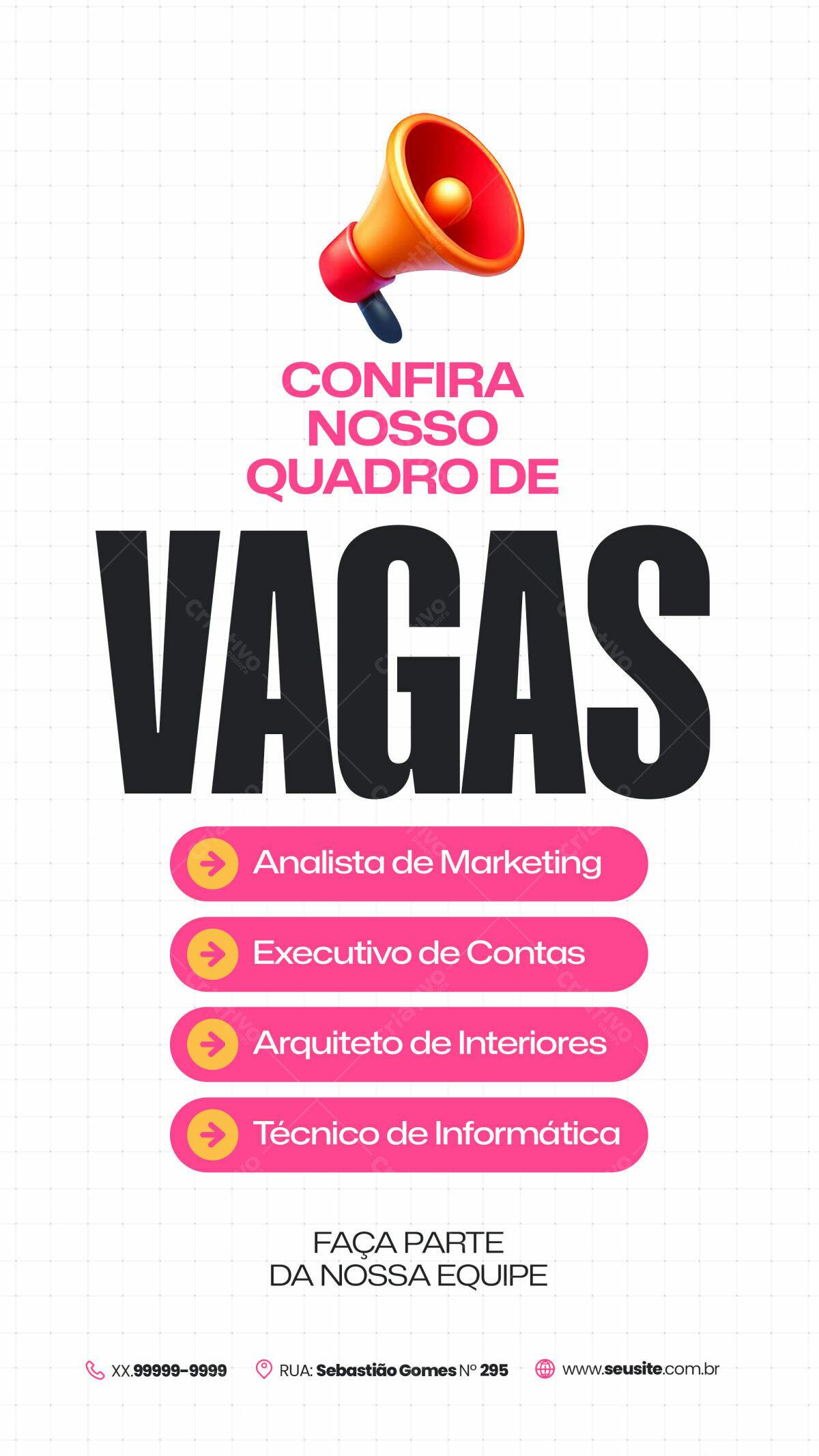 Flyer Vagas de Emprego PSD Editável