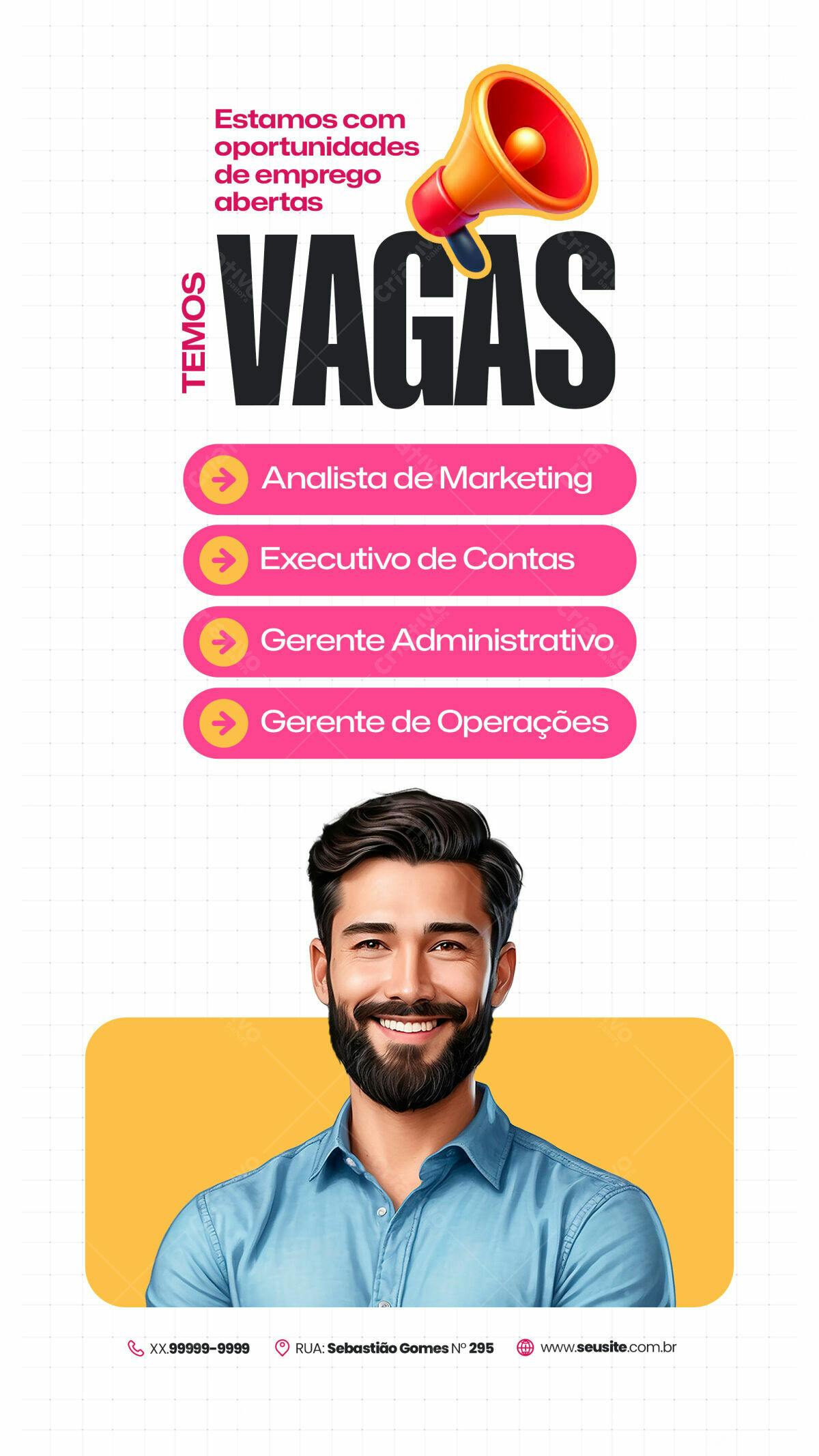 Postagem Vagas de Emprego PSD Editável