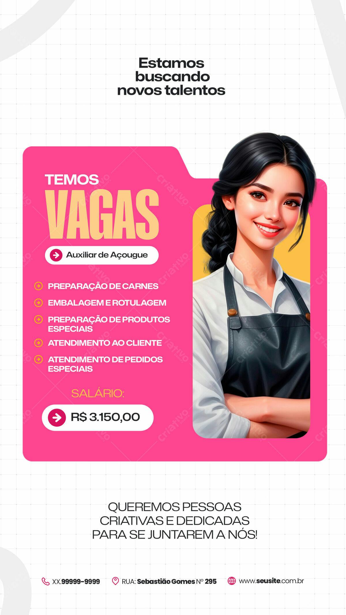 Flyer Vagas de Emprego PSD Editável