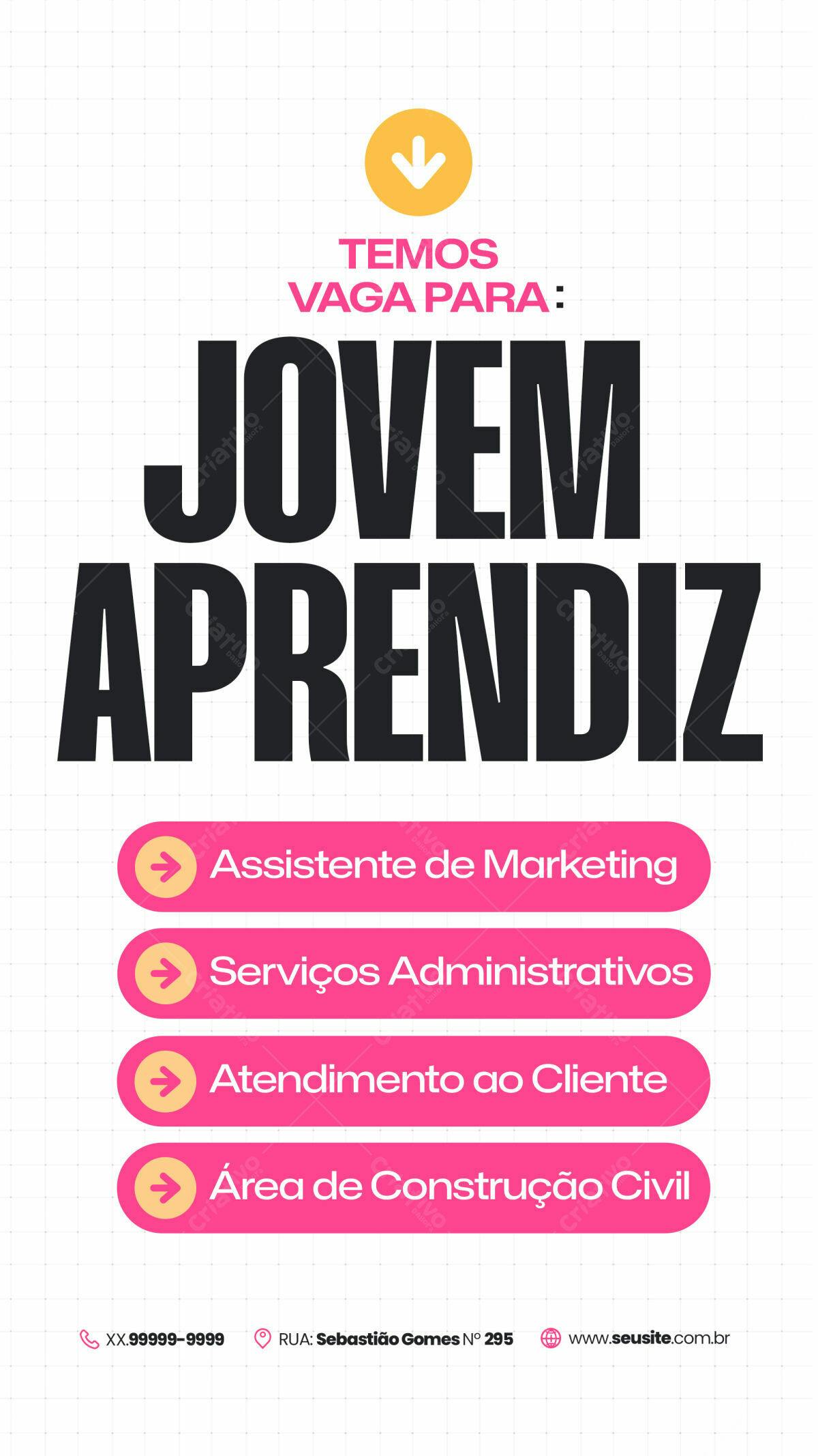 Flyer Vagas Jovem Aprendiz PSD Editável