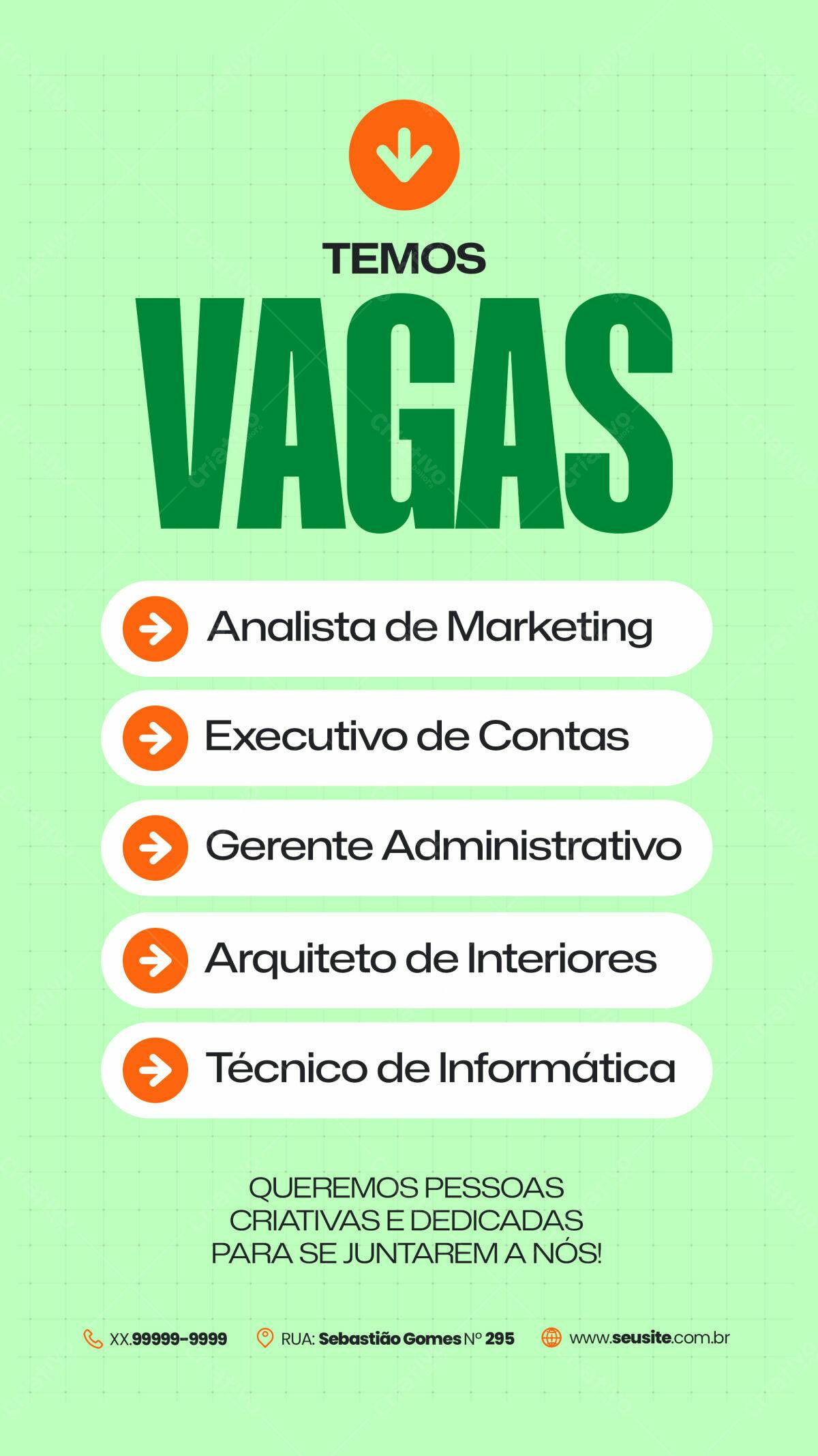 Flyer Vagas de Emprego PSD Editável