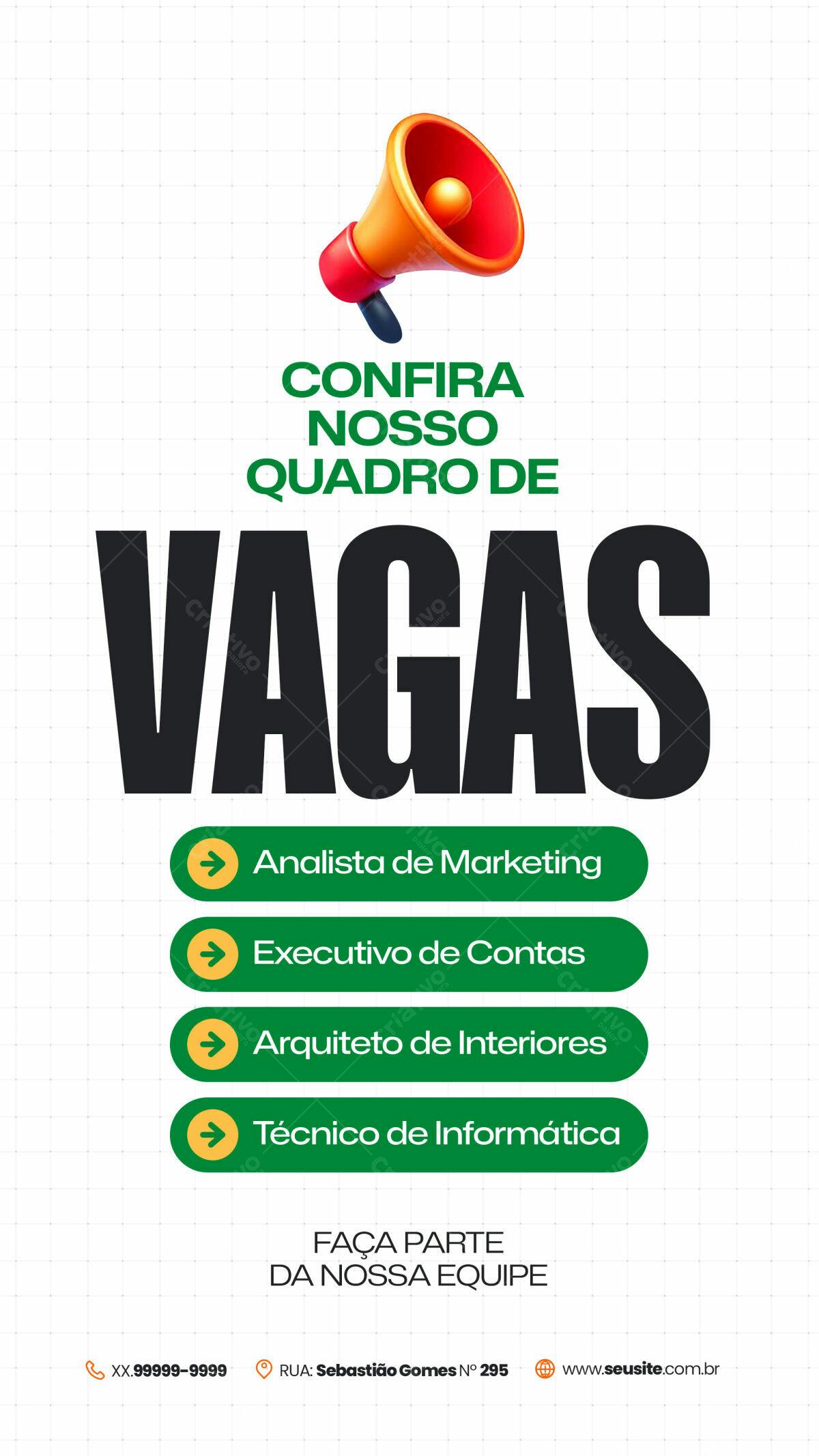 Flyer para Vagas de Emprego PSD Editável