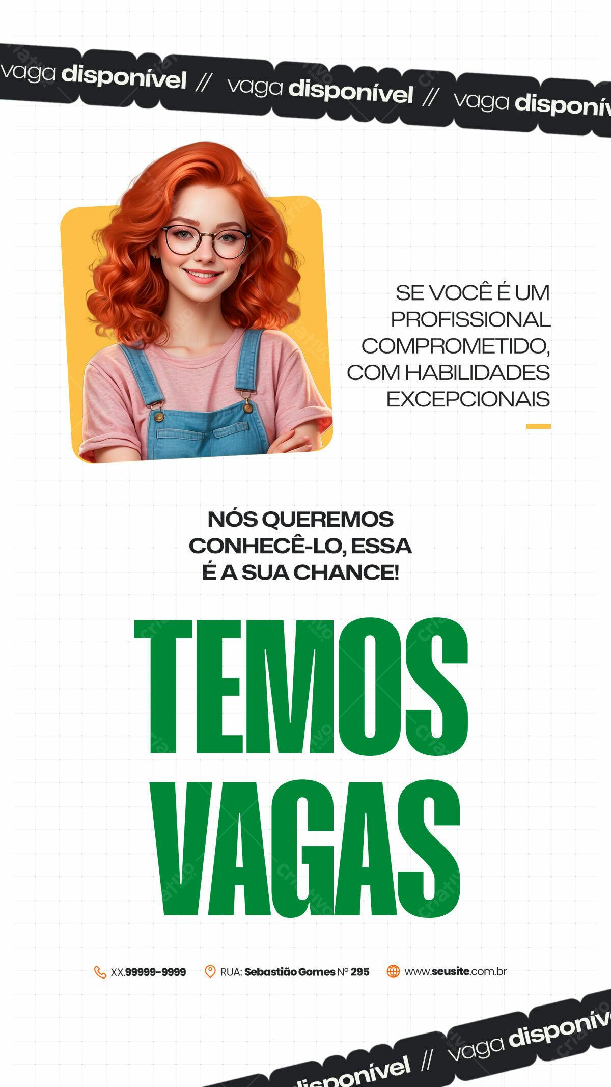 Postagem Vagas Disponíveis PSD Editável
