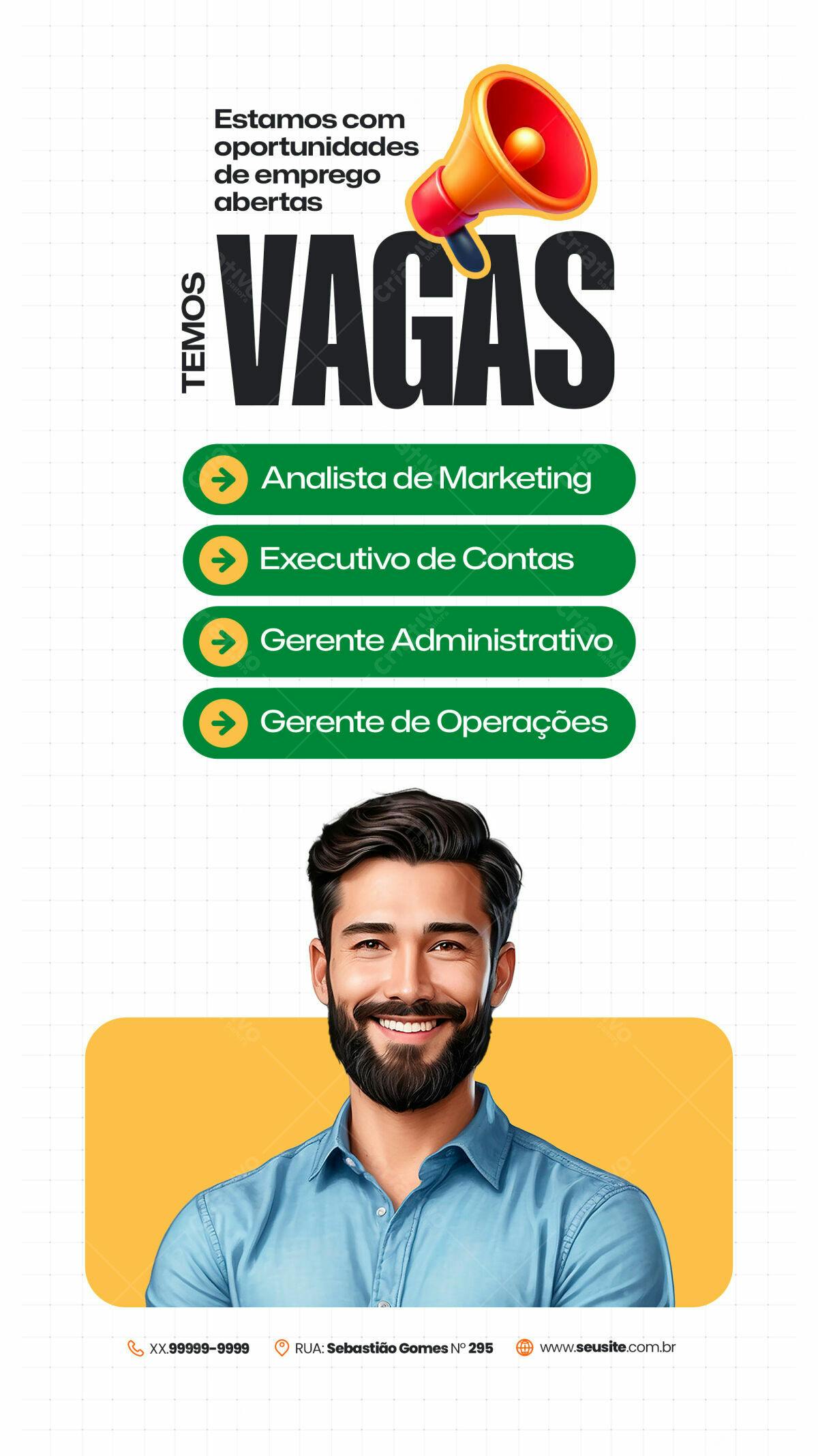Flyer Vagas de Emprego PSD Editável