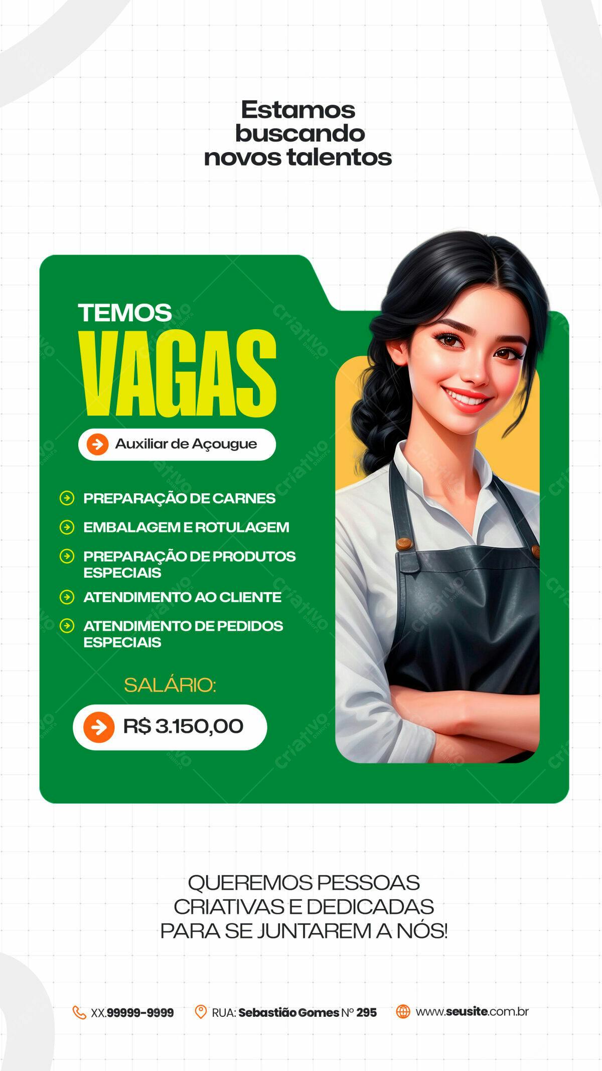 Flyer Vagas de Emprego PSD Editável