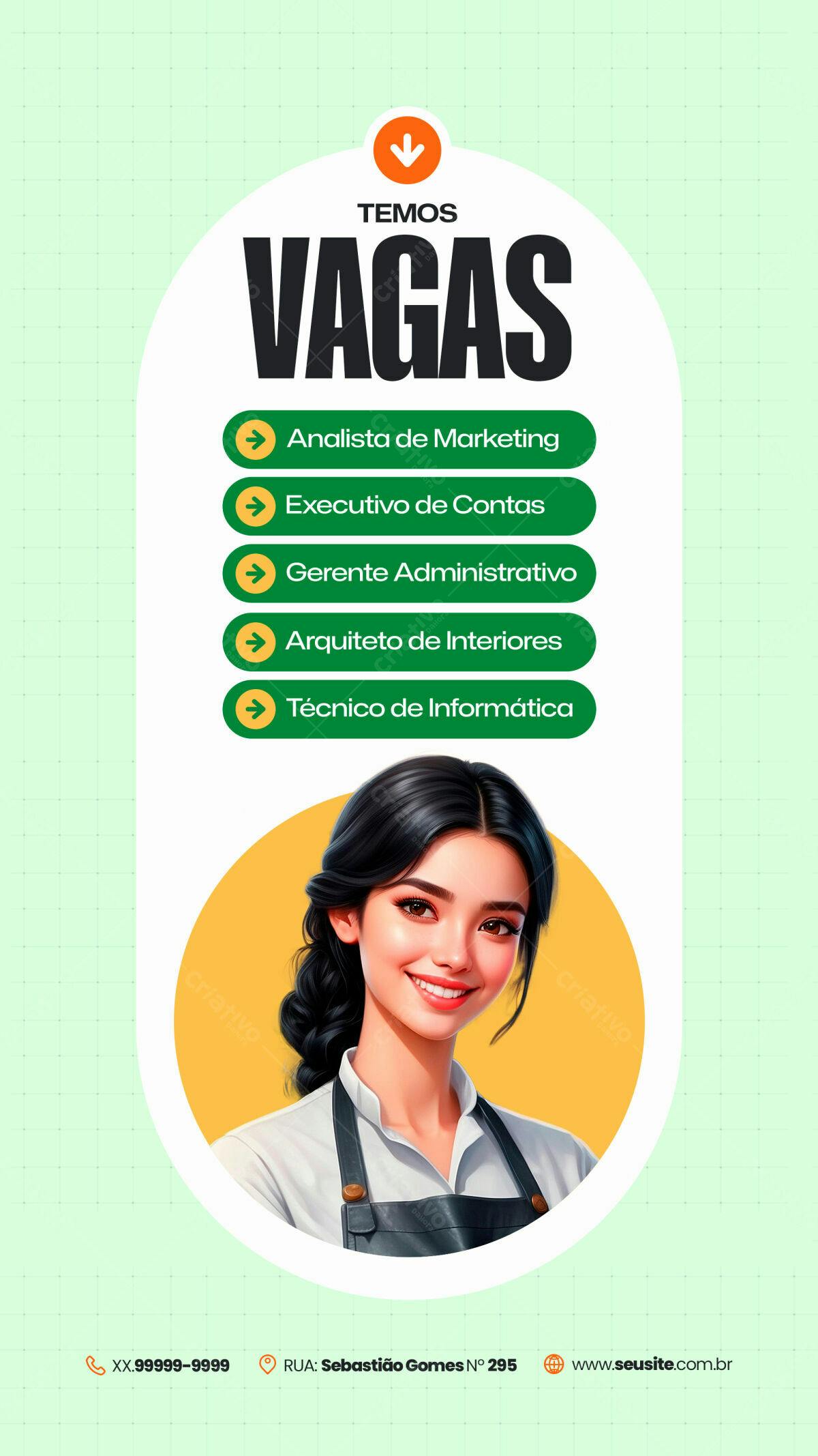 Flyer Vagas de Emprego PSD Editável