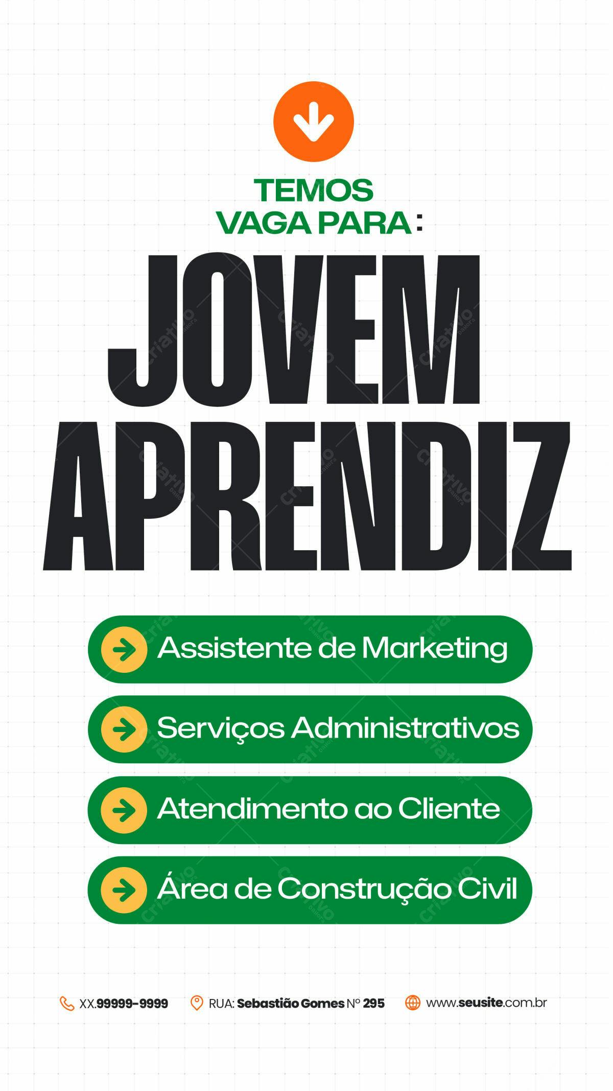 Flyer Vagas Jovem Aprendiz PSD Editável