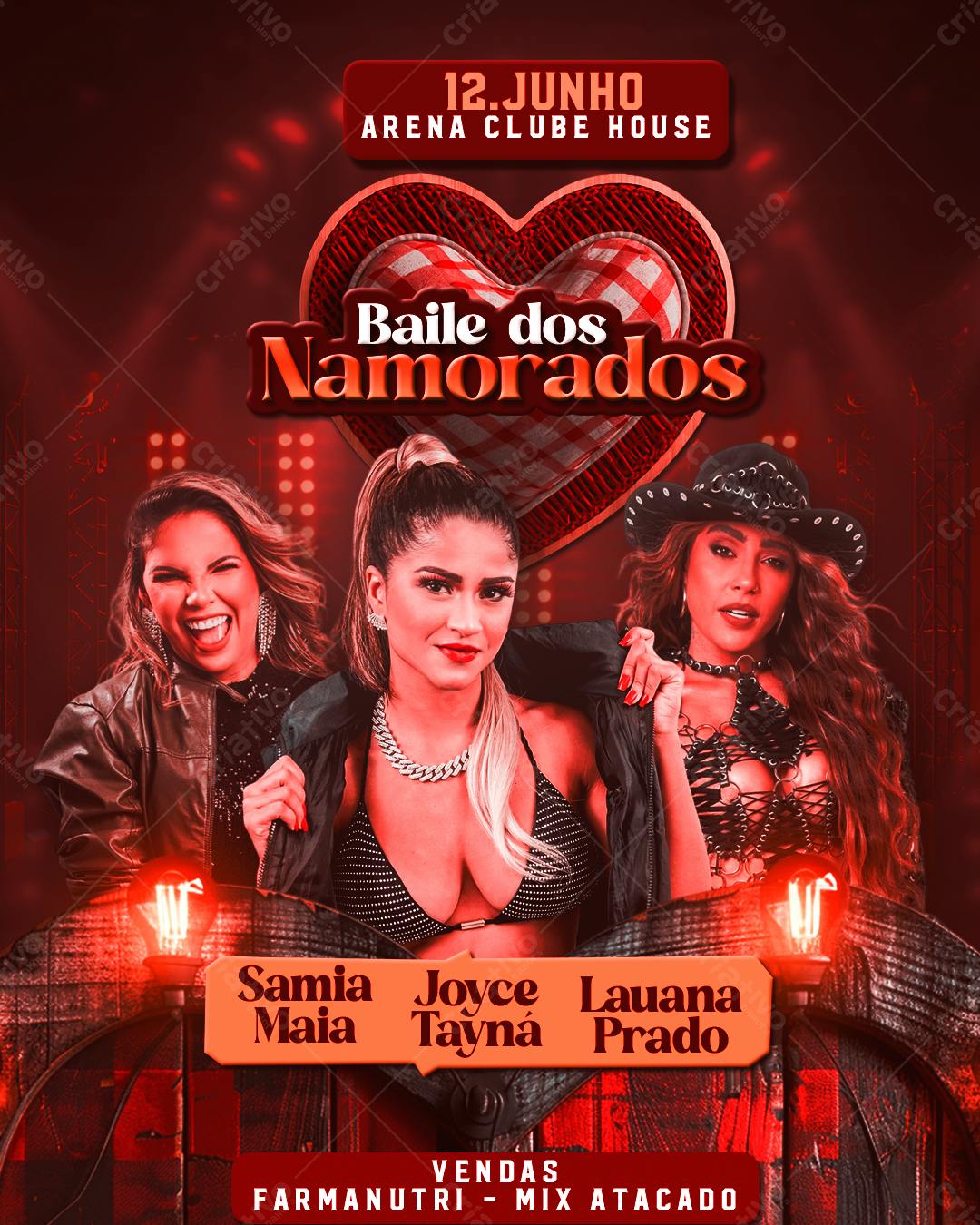 Flyer Baile dos Namorados PSD Editável