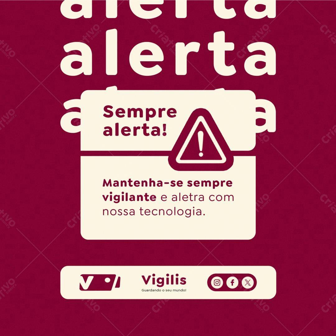 Post para Redes Sociais Segurança PSD Editável