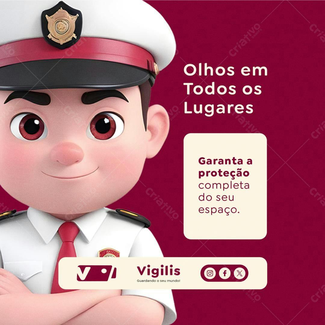 Postagem de Mídias Sociais para Segurança PSD Editável