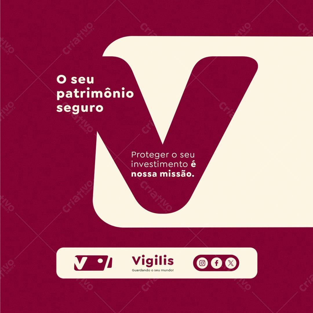 Postagem de Mídias Sociais para Segurança Patrimonial PSD Editável