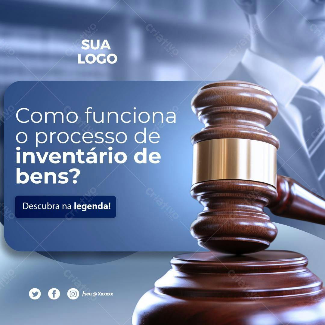Postagem para Inventário de Bens PSD Editável