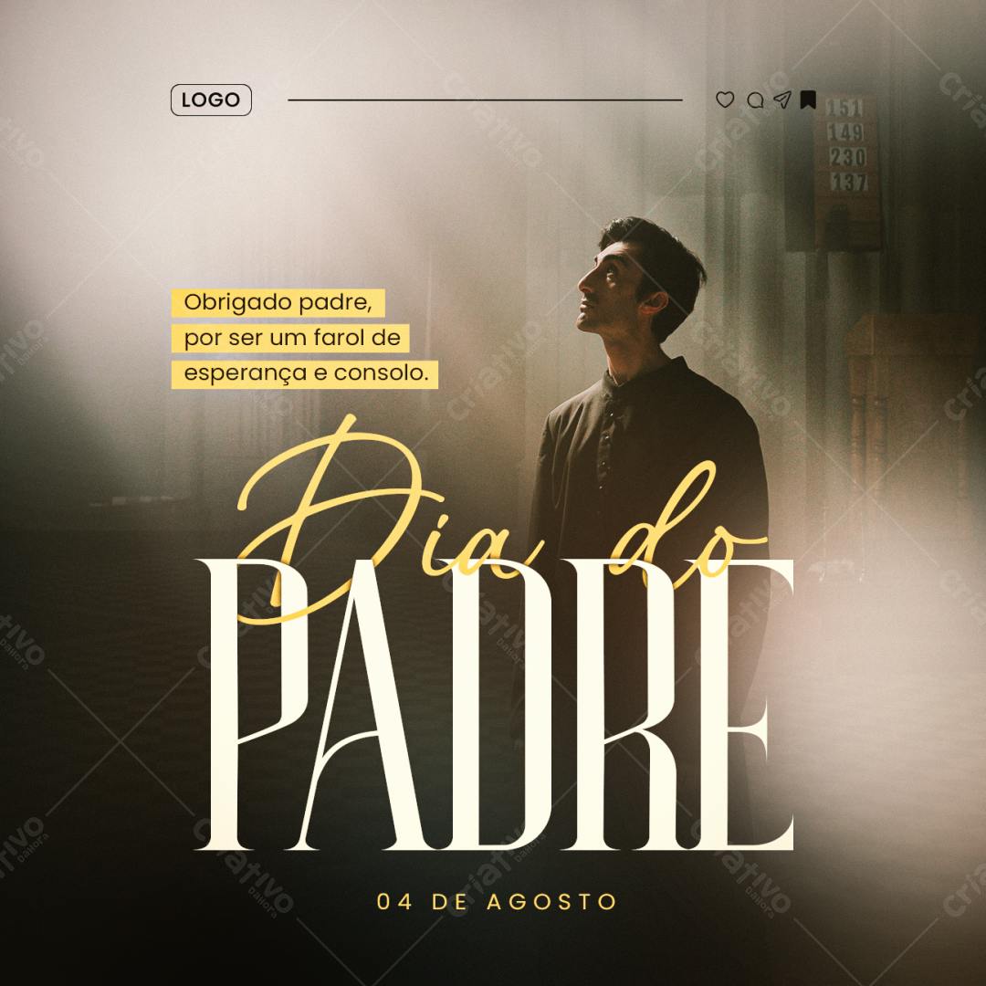 Postagem Dia dos Padres PSD Editável