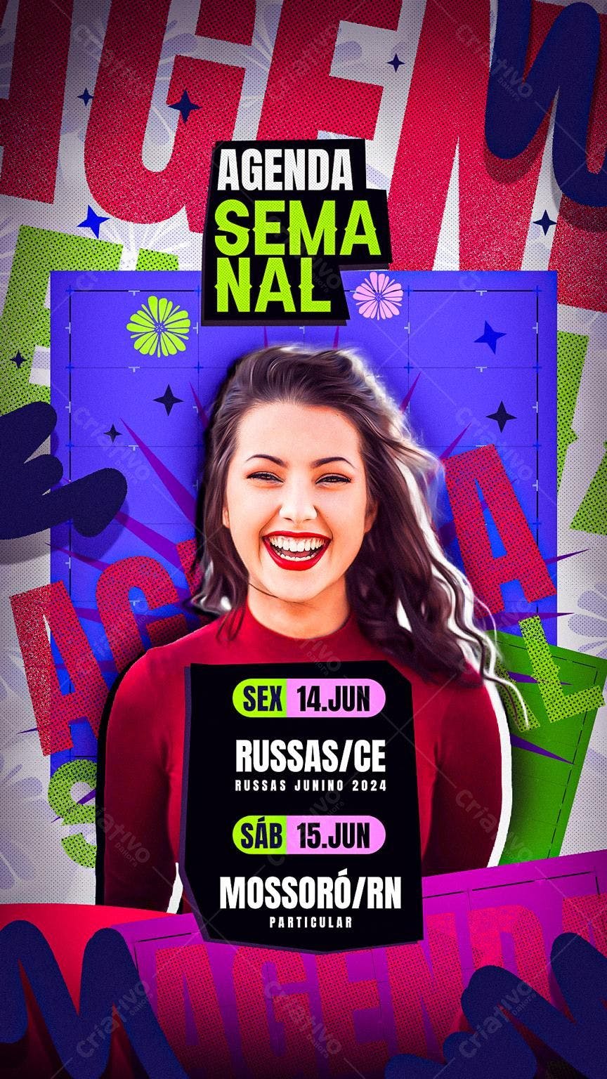Flyer Agenda Semanal PSD Editável