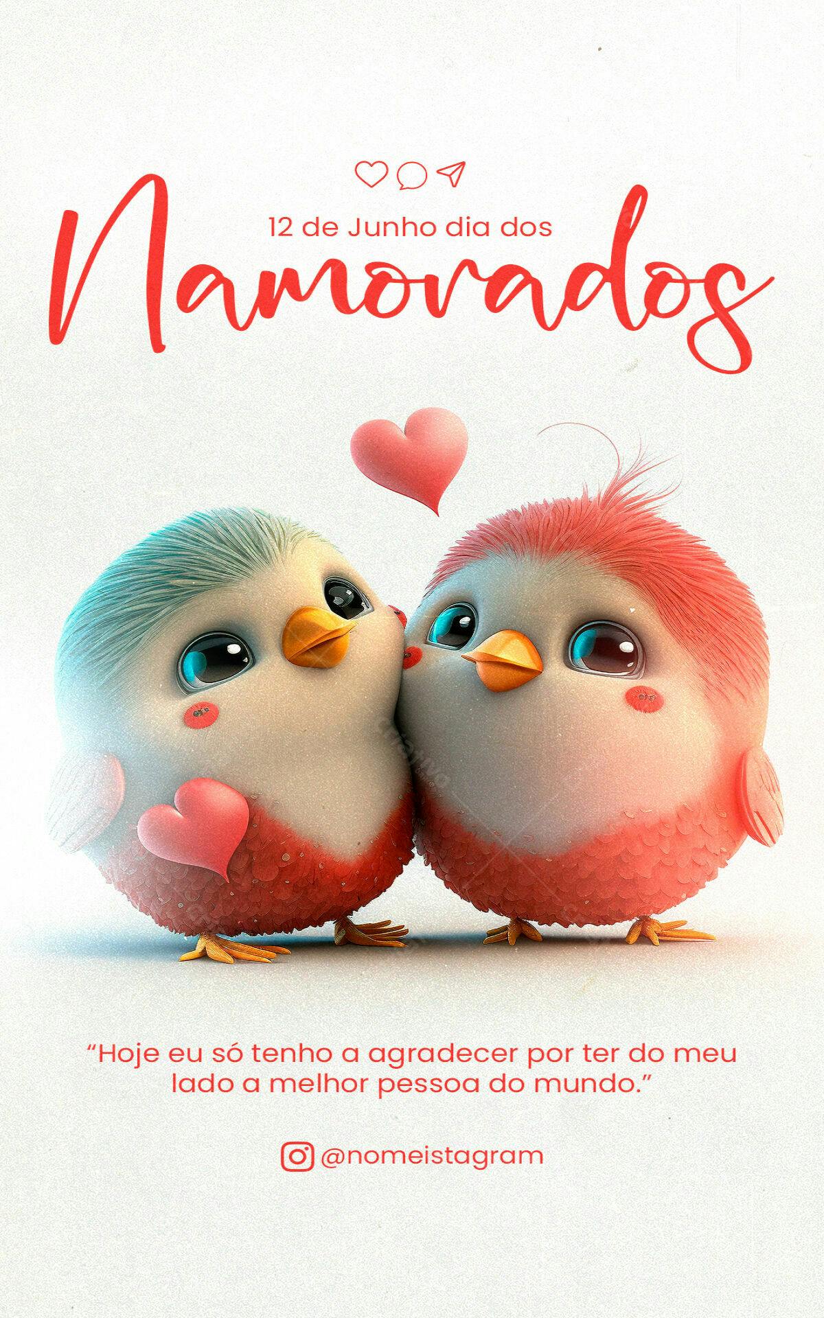 Post para Dia dos Namorados PSD Editável