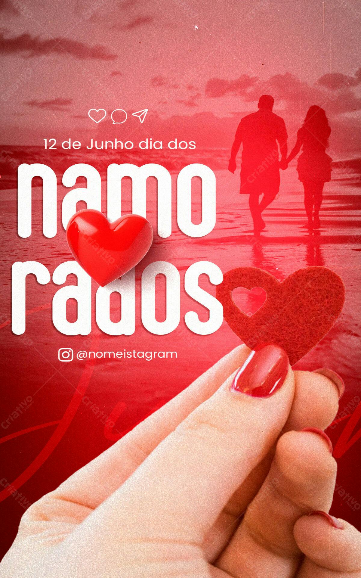 Flyer Dia dos Namorados Vermelho PSD Editável