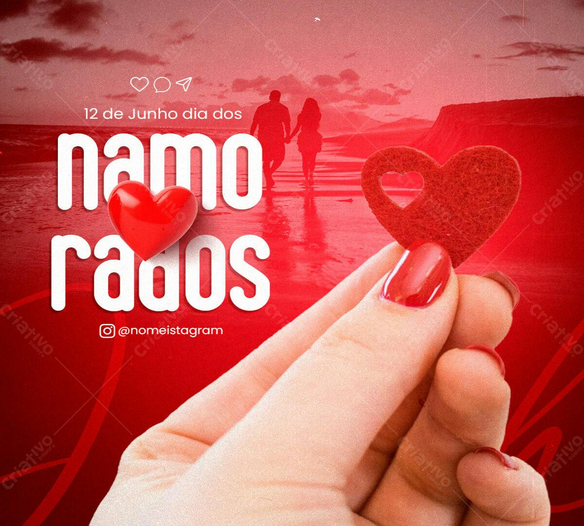 Post Instagram Dia dos Namorados PSD Editável