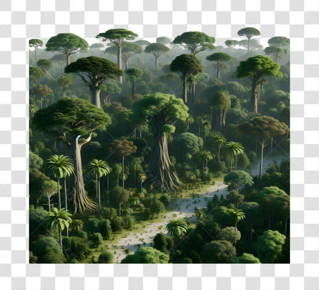 PNG Paisagem Floresta Tropical com fundo transparente