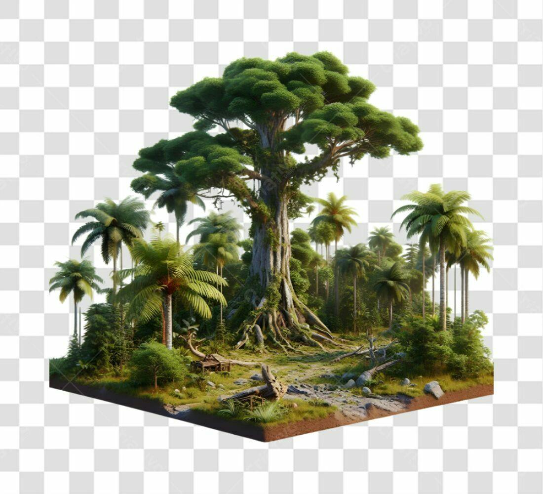 Cenário PNG com fundo transparente Floresta Tropical