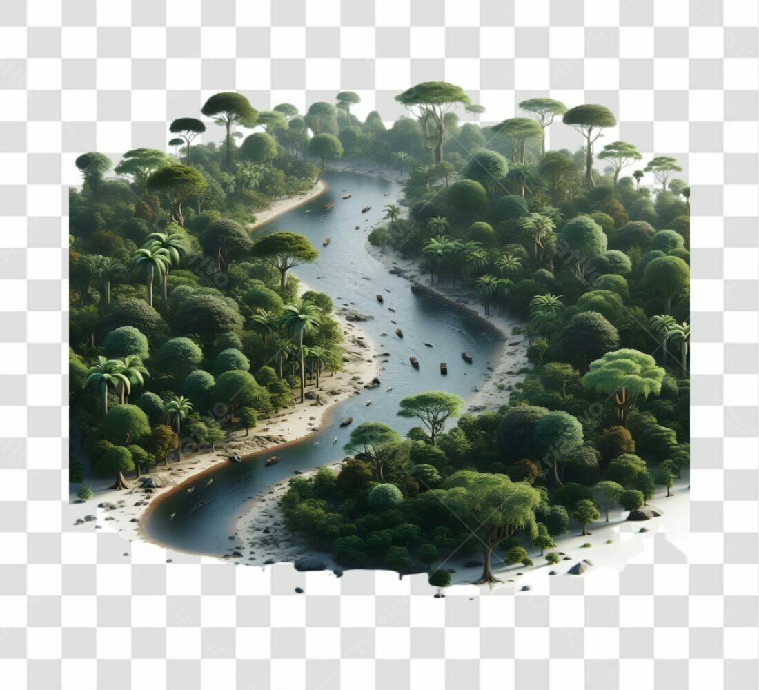 Imagem PNG com fundo transparente Rio na Floresta Amazônica