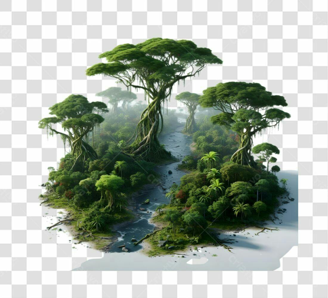 Cenário PNG com fundo transparente Floresta Tropical