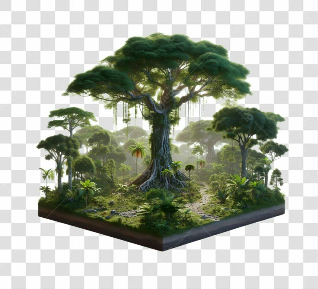 Cenário PNG com fundo transparente Floresta Tropical