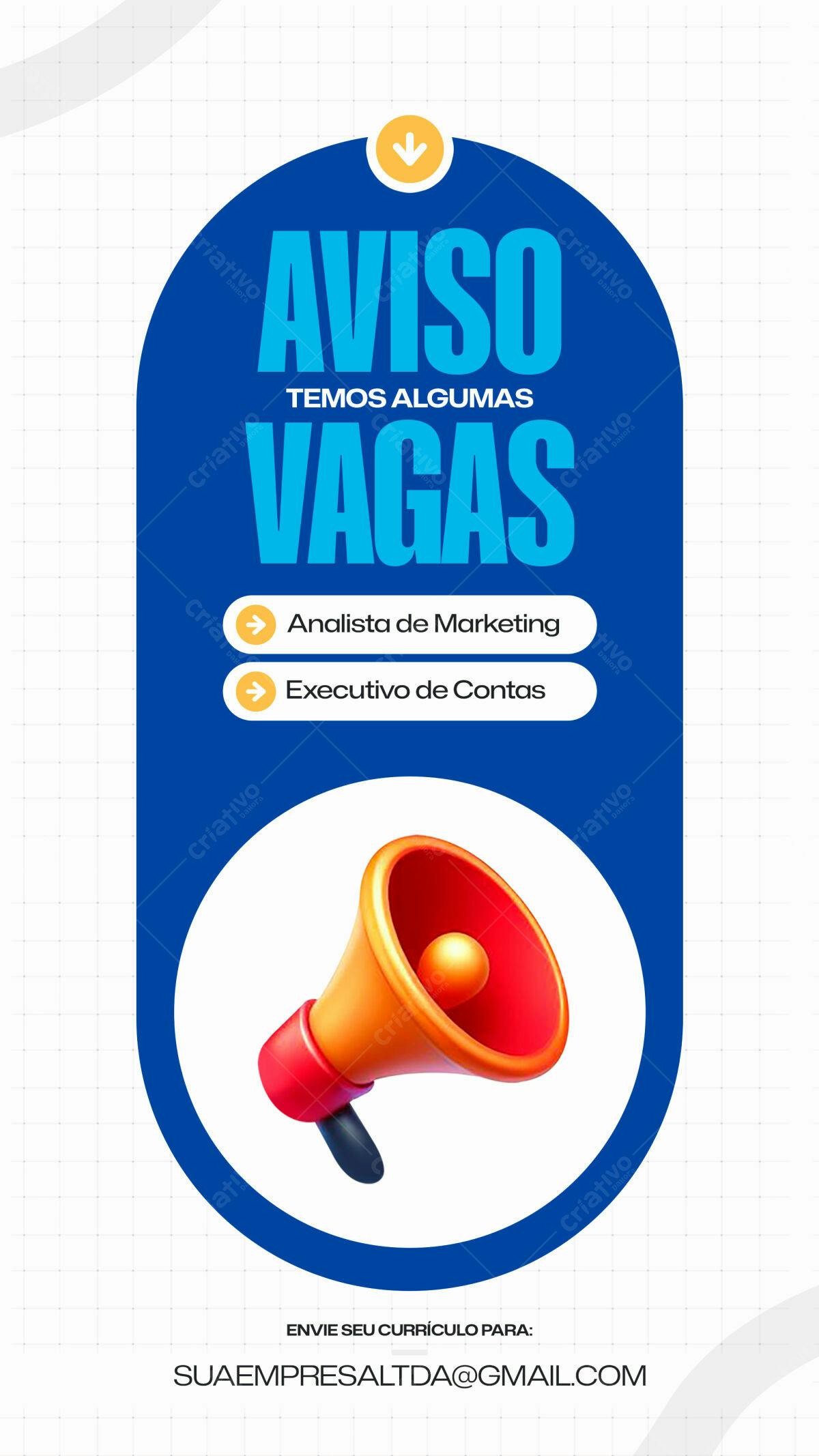 Flyer Vagas de Emprego PSD Editável