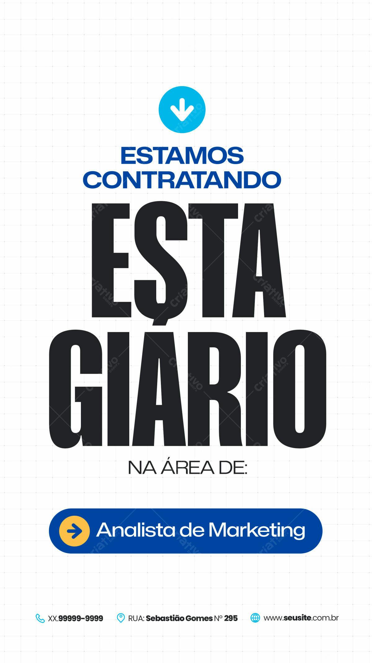 Flyer Vagas de Emprego Analista de Marketing PSD Editável