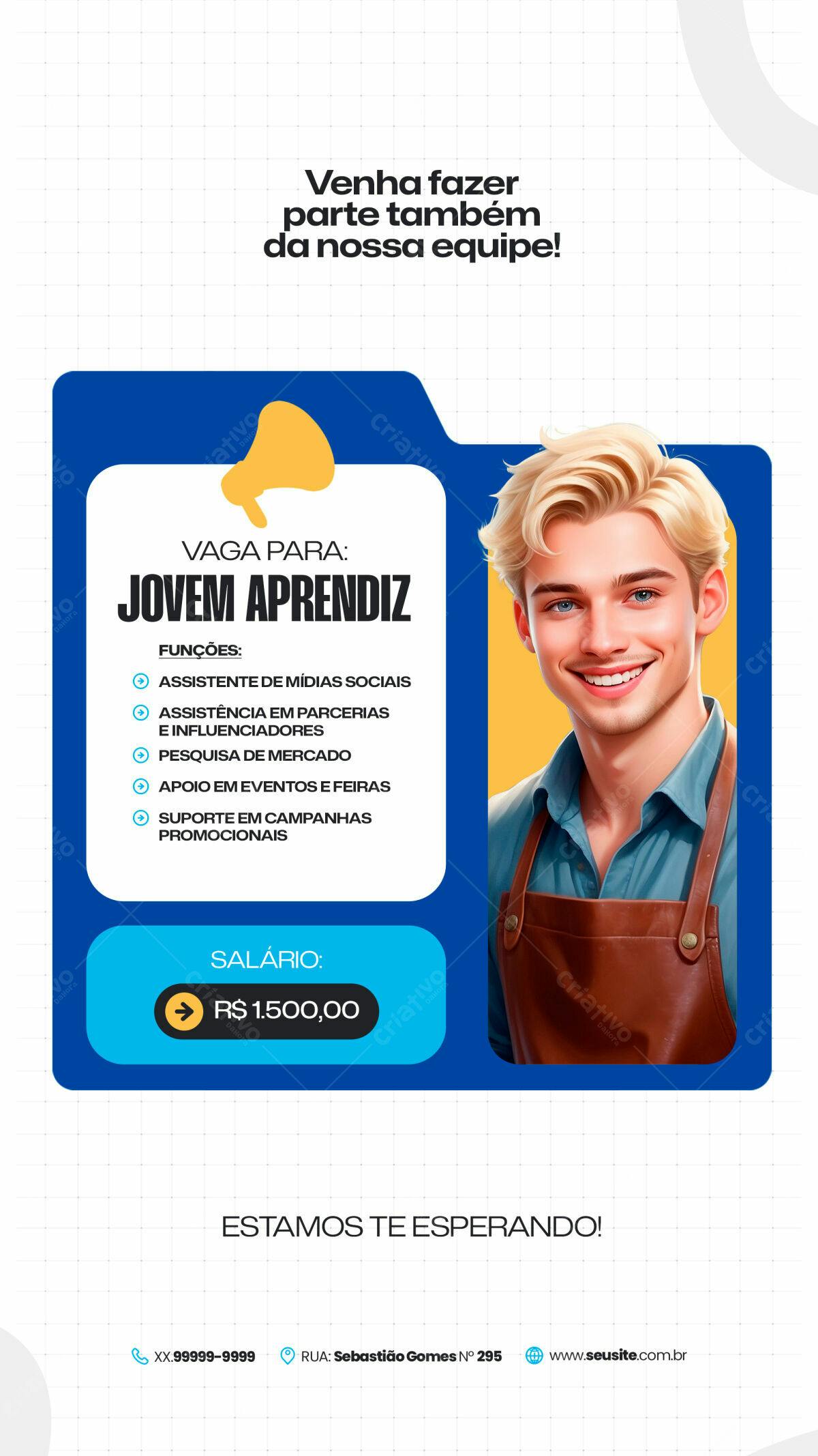 Flyer Vaga Jovem Aprendiz PSD Editável