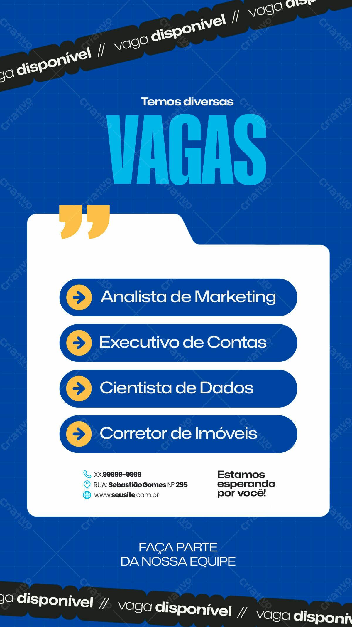 Flyer Vagas de Emprego PSD Editável