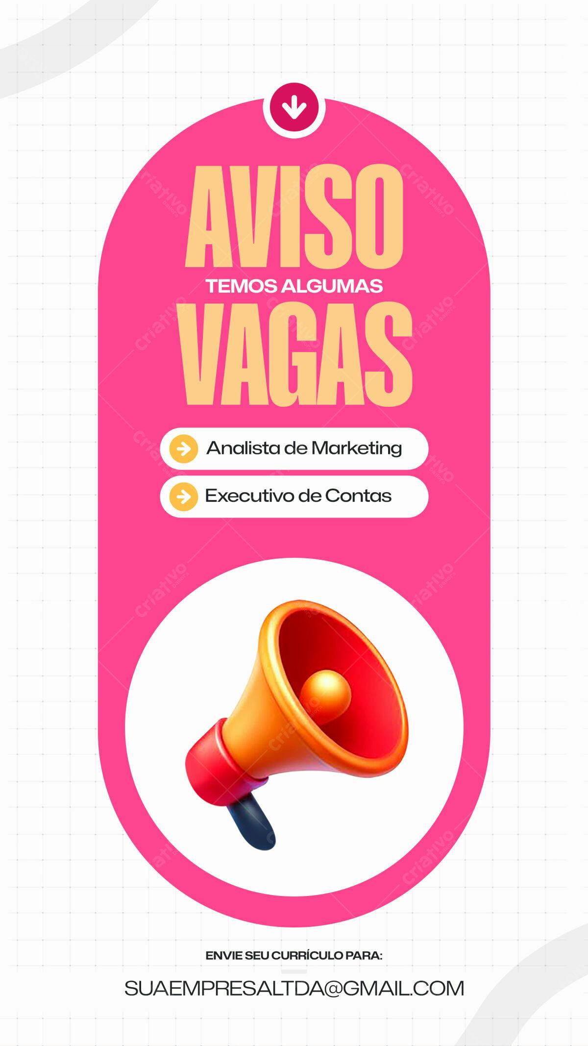 Postagem Vagas Emprego PSD Editável