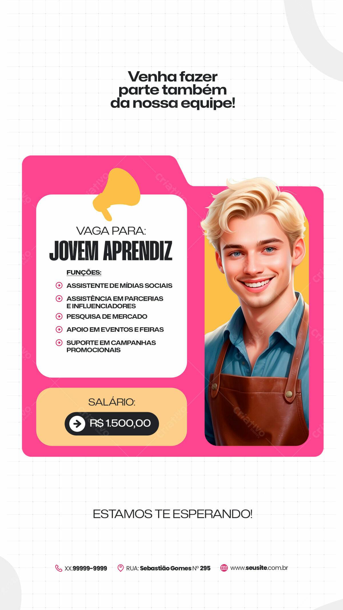 Flyer Vaga Jovem Aprendiz PSD Editável