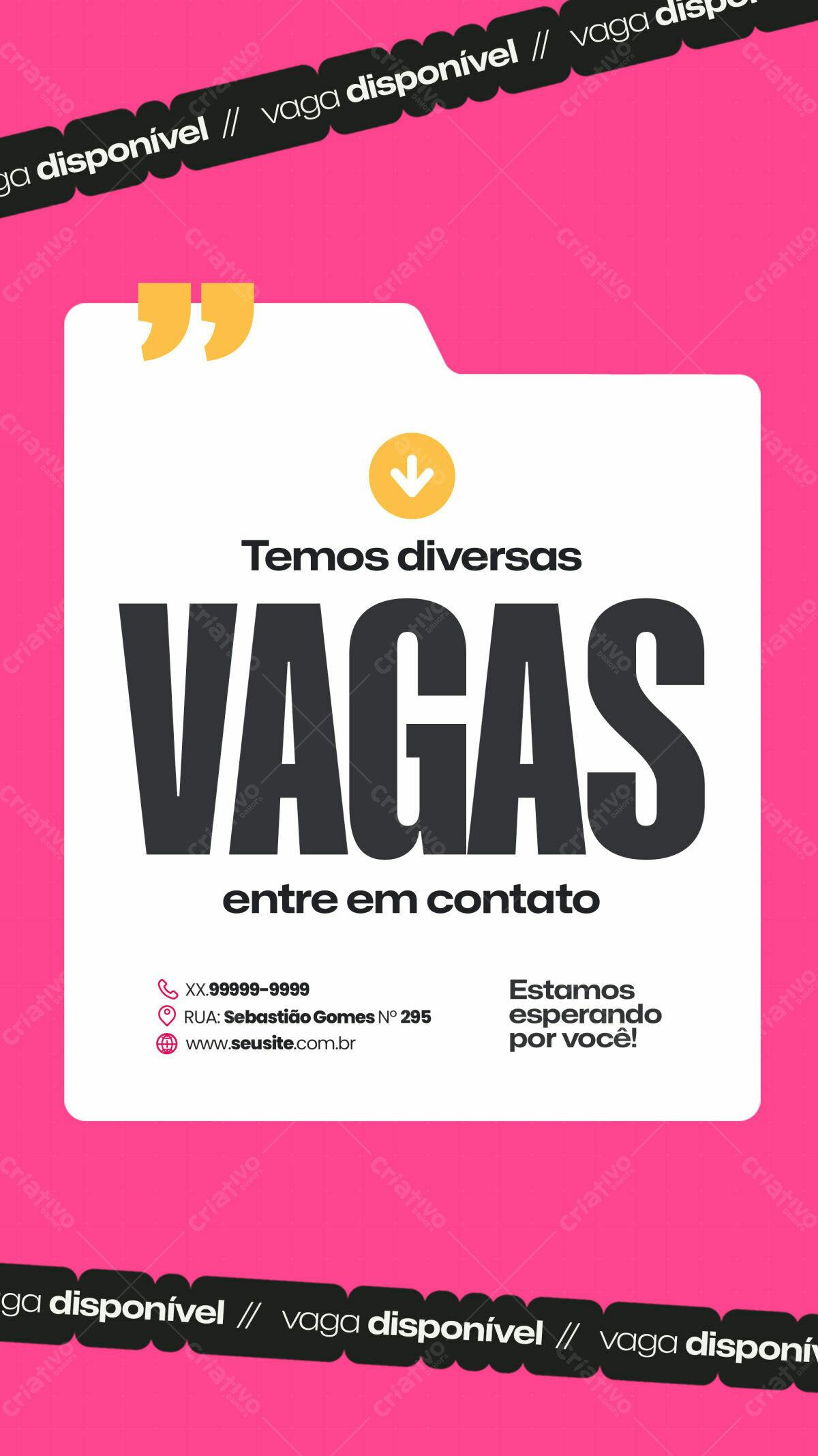 Postagem Vagas de Emprego PSD Editável