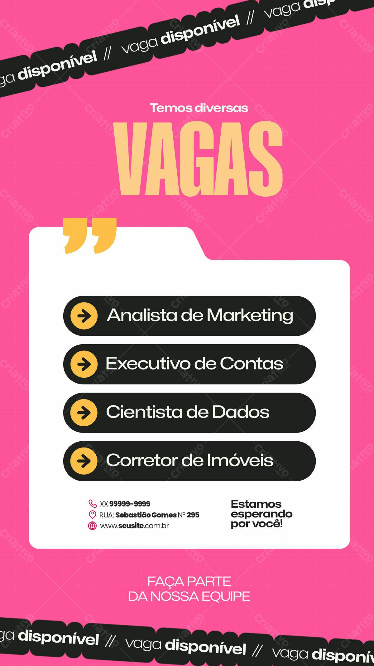 Flyer Vagas de Emprego PSD Editável