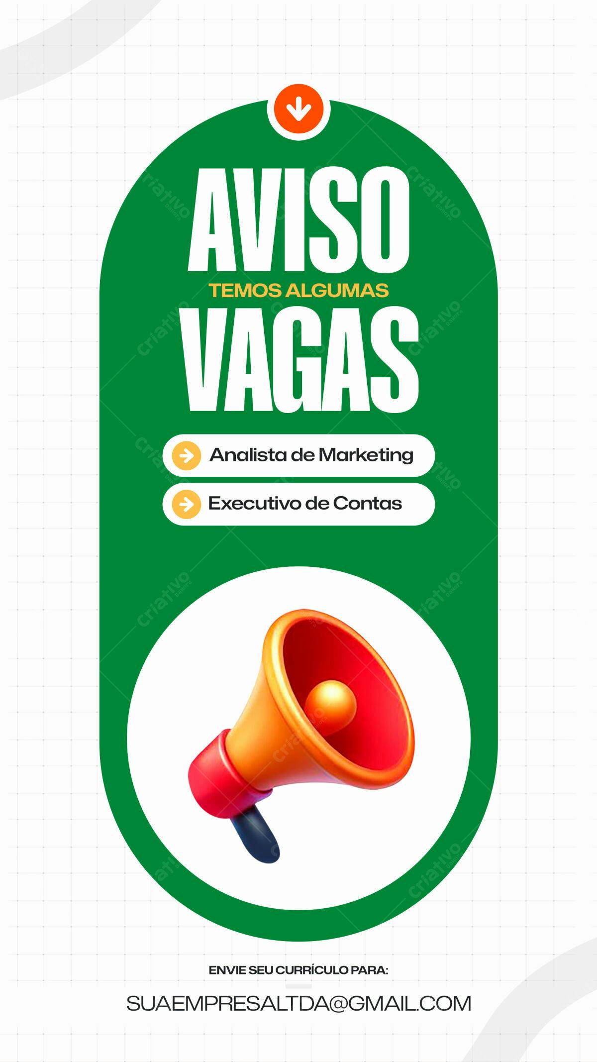 Flyer Vagas de Emprego PSD Editável