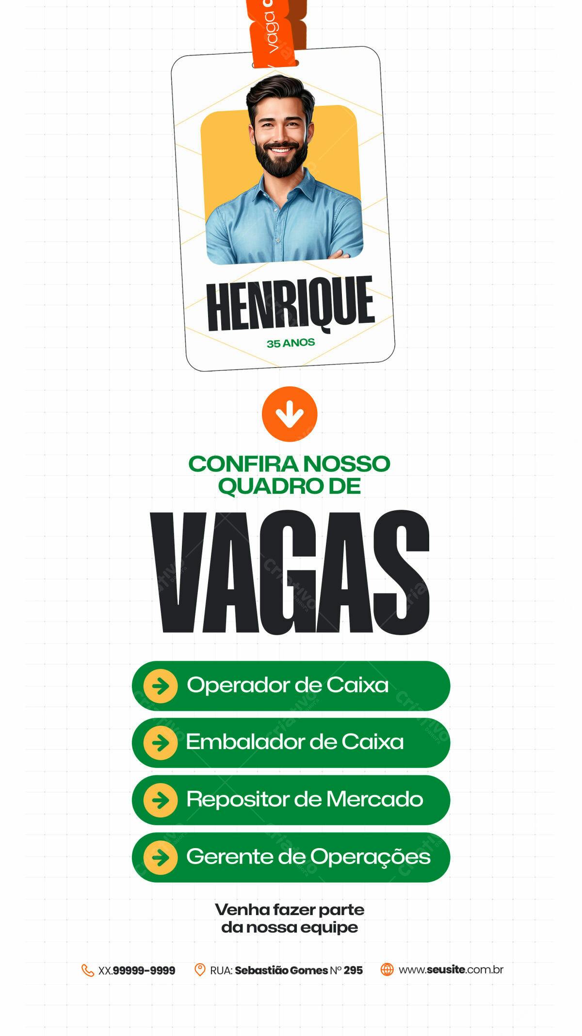 Cartão de Identificação para Recrutamento PSD Editável