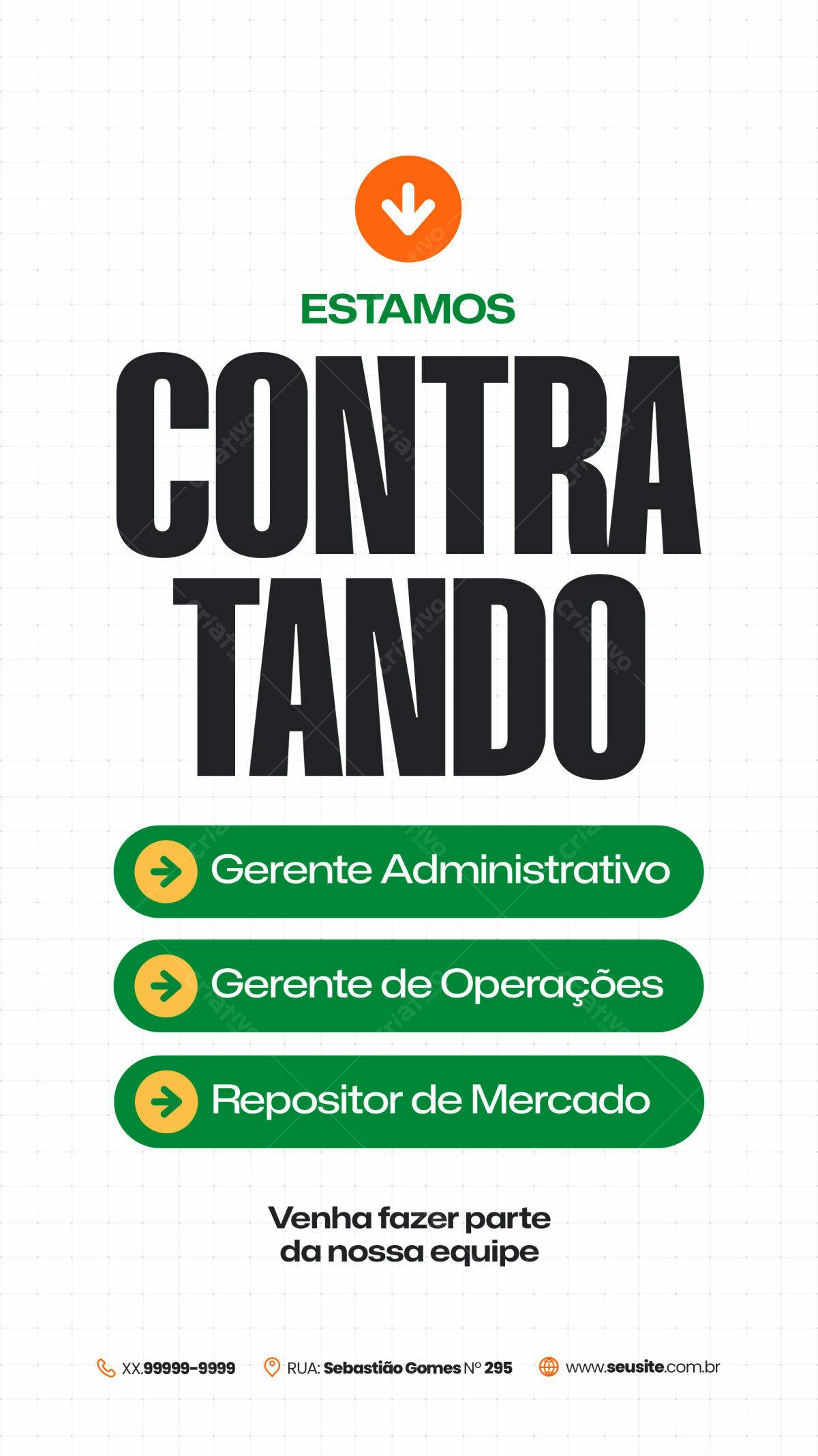 Flyer de Vagas de Emprego PSD Editável
