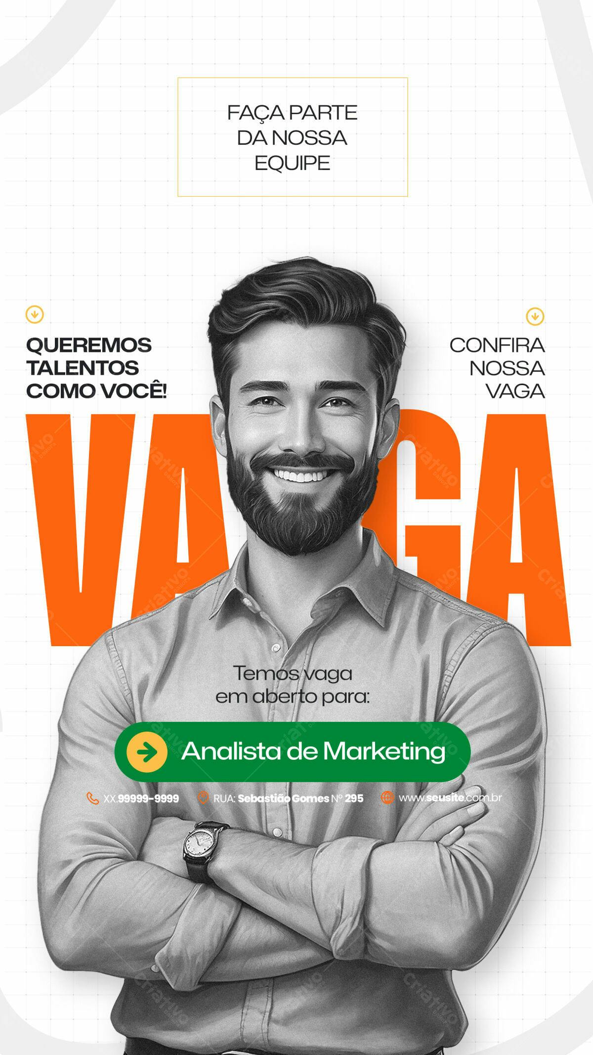Vaga Analista de Marketing PSD Editável