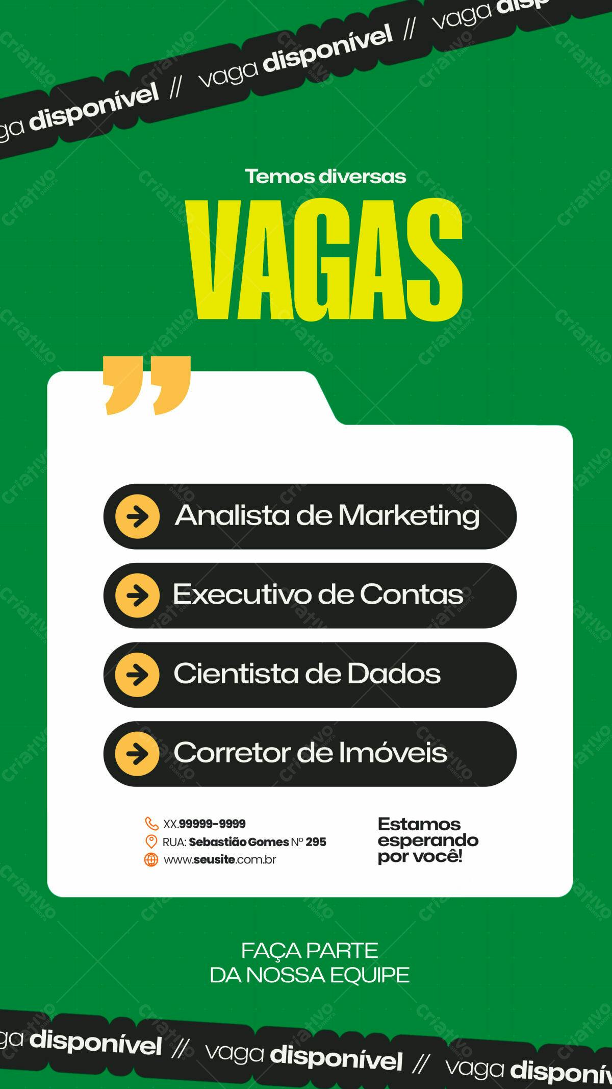 Flyer Vagas de Emprego PSD Editável