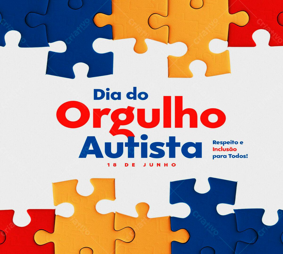 Post para o Dia do Orgulho Autista PSD Editável