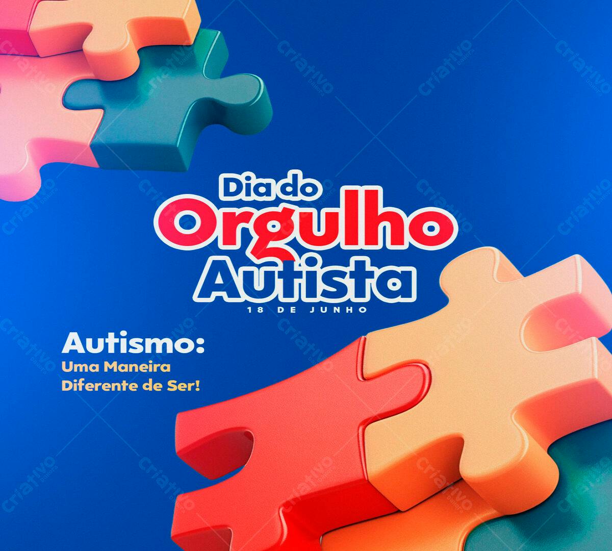 Flyer Dia do Orgulho Autista PSD Editável
