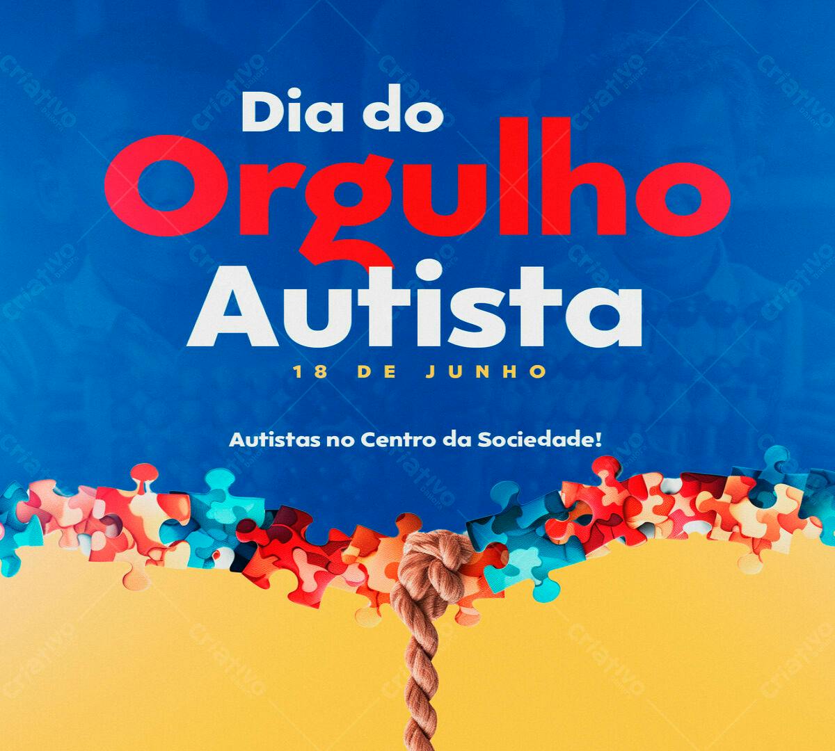 Post para Dia do Orgulho Autista PSD Editável