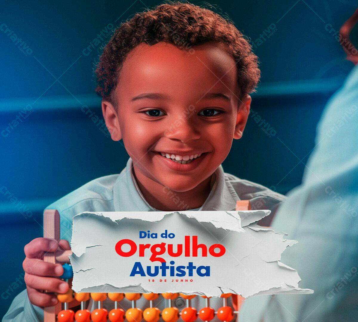 Post para o Dia do Orgulho Autista PSD Editável