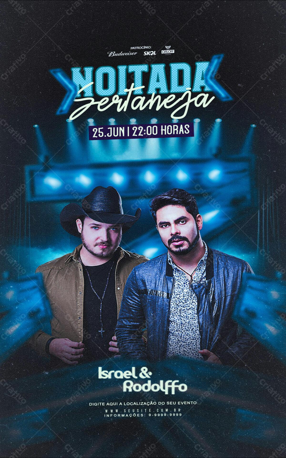 Flyer para Noitada Sertaneja PSD Editável