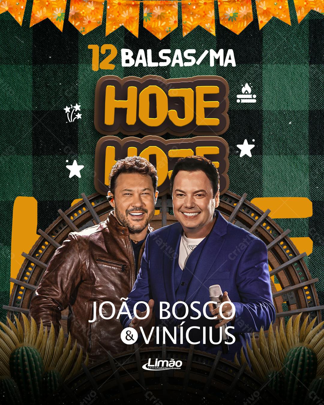 Flyer para Show João Bosco & Vinícius PSD Editável